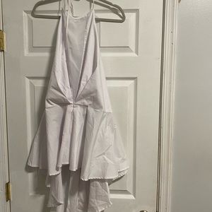 NWT Ashley Stewart l White Peek a Boo Halter Top Size 22